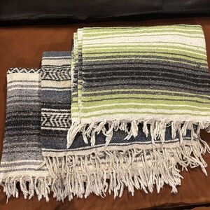 Falsa Striped Woven Blanket with Fringe